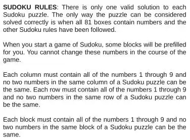 Sudoku Rules