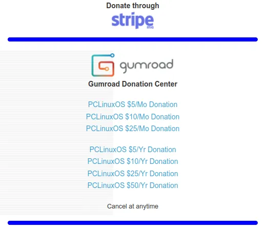 PCLinuxOS Donations